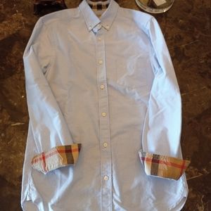Burberry Button Down Light Blue Shirt SZ SP